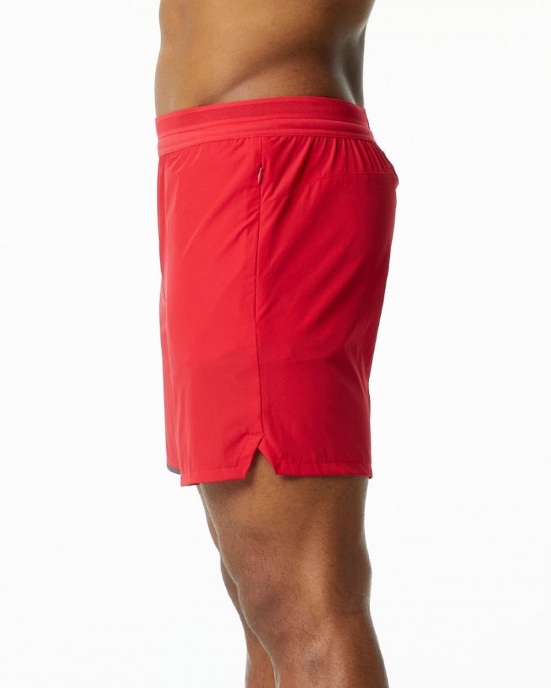 Men's Alphalete Studio Short 6" Shorts Formula Red | 7589-QBUIC