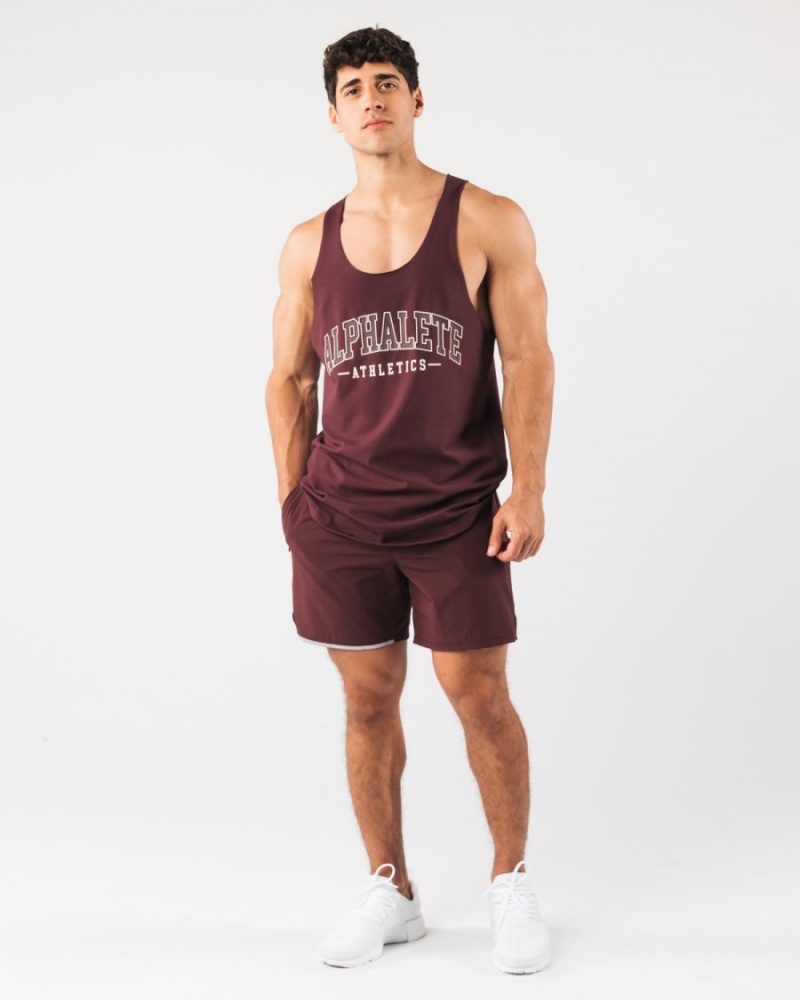 Men's Alphalete Studio Short 6" Shorts Sangria | 7506-VYGXN