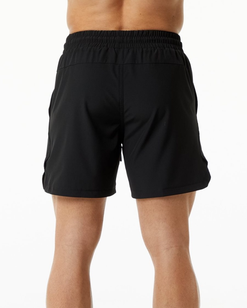 Men's Alphalete Swim Trunk 5.5" Boardshorts Black | 0518-KFVUZ