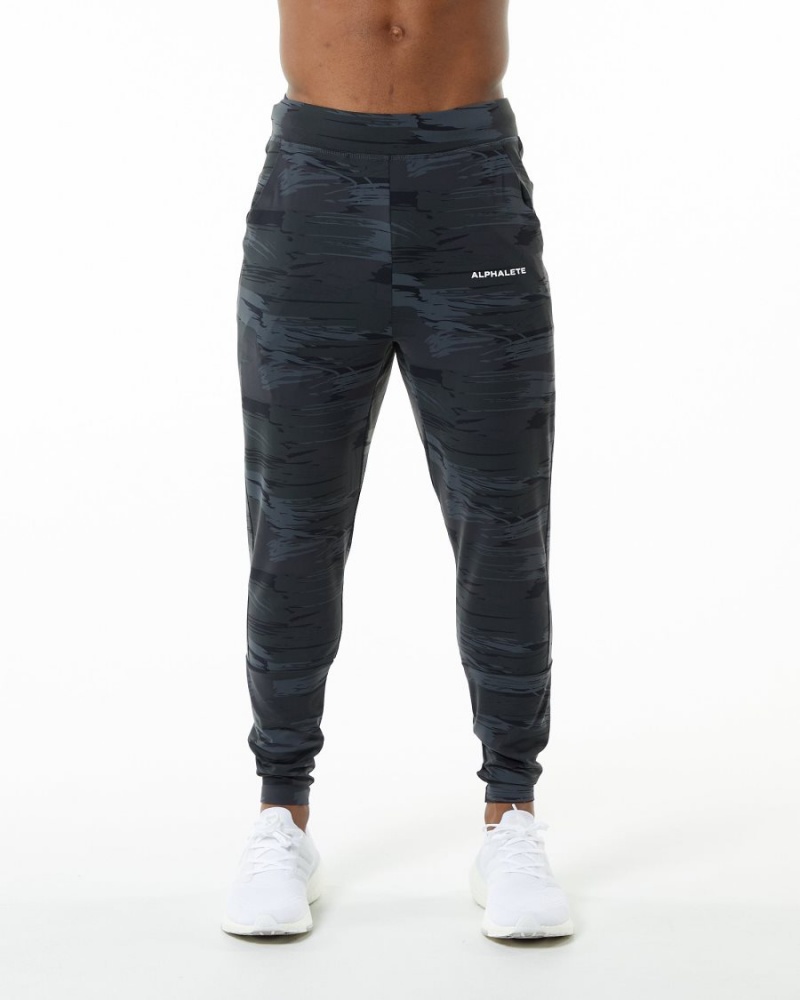 Men\'s Alphalete Trace Jogger Jogger Black Canvas Camo | 2940-MCWGH