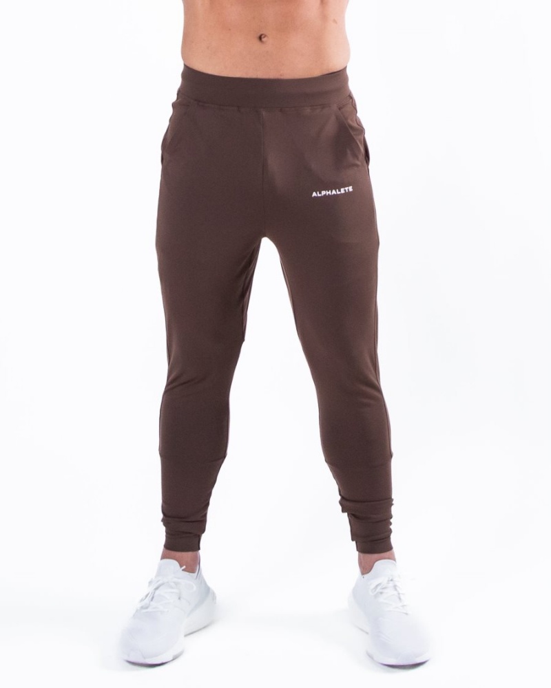 Men\'s Alphalete Trace Jogger Jogger Coffee | 5490-DHNPR