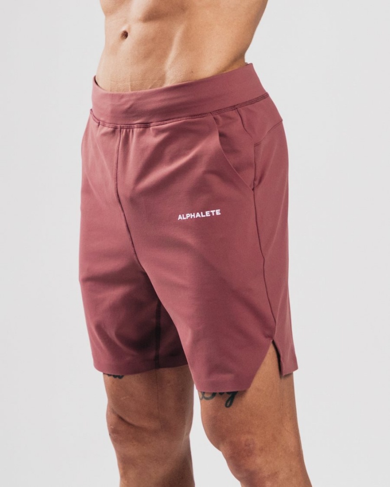 Men's Alphalete Trace Short 8" Shorts Mauve | 0298-LYNXS