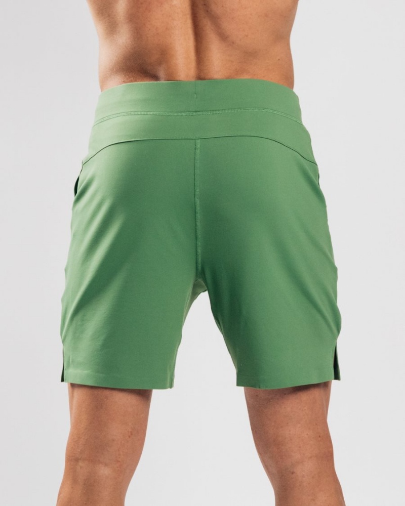 Men's Alphalete Trace Short 8" Shorts Tropical Green | 8264-EUQKB