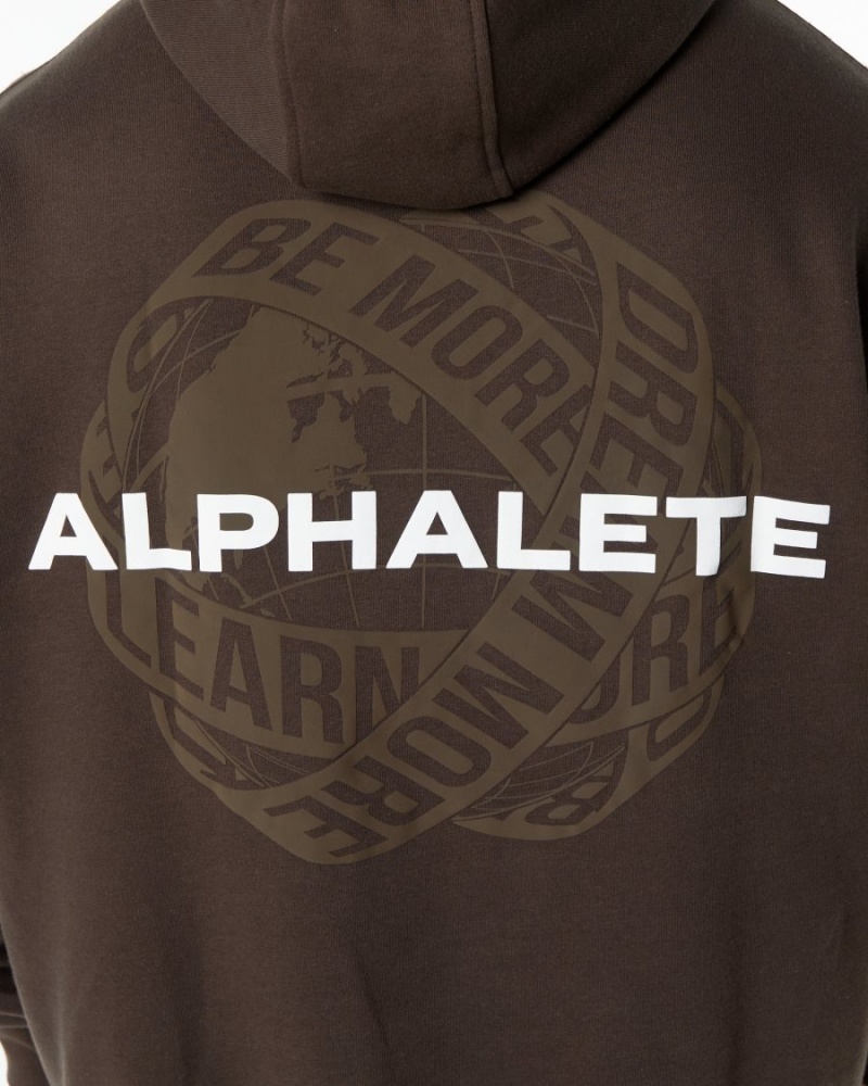 Men's Alphalete Unity Hoodie Hoodie Fudge Brown | 9705-MNFLT