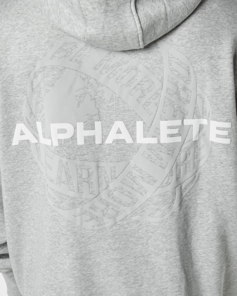 Men's Alphalete Unity Hoodie Hoodie Heather Grey | 8732-JKPLS