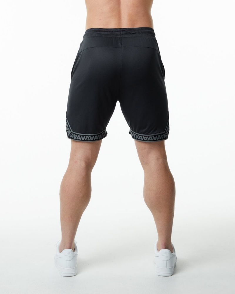 Men's Alphalete Varsity Basketball Short 9" Shorts Black | 0216-DIQMV