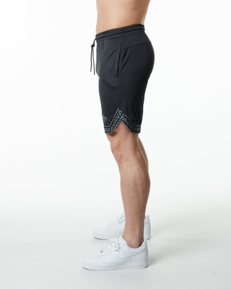 Men's Alphalete Varsity Basketball Short 9" Shorts Black | 0216-DIQMV