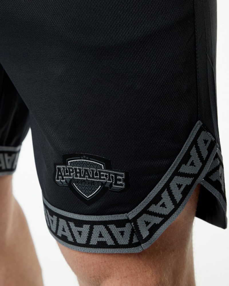 Men's Alphalete Varsity Basketball Short 9" Shorts Black | 0216-DIQMV