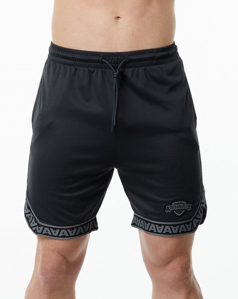 Men\'s Alphalete Varsity Basketball Short 9" Shorts Black | 0216-DIQMV