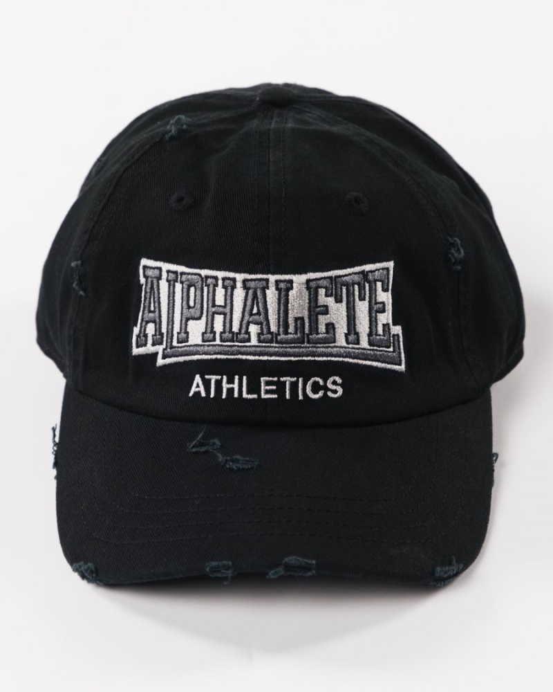 Men's Alphalete Varsity Hat Accessories Black / Silver / White | 2754-FHWYL