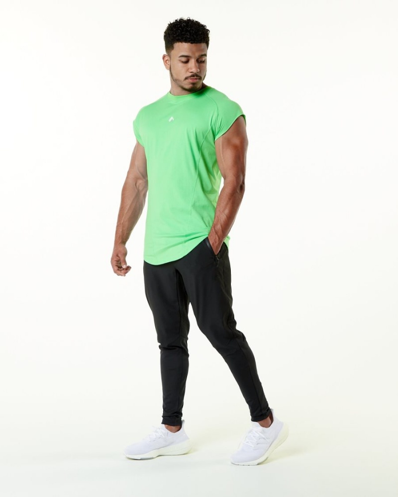 Men's Alphalete Velocity Sleeveless Tee Stringers Atari Green | 9267-JOZWL