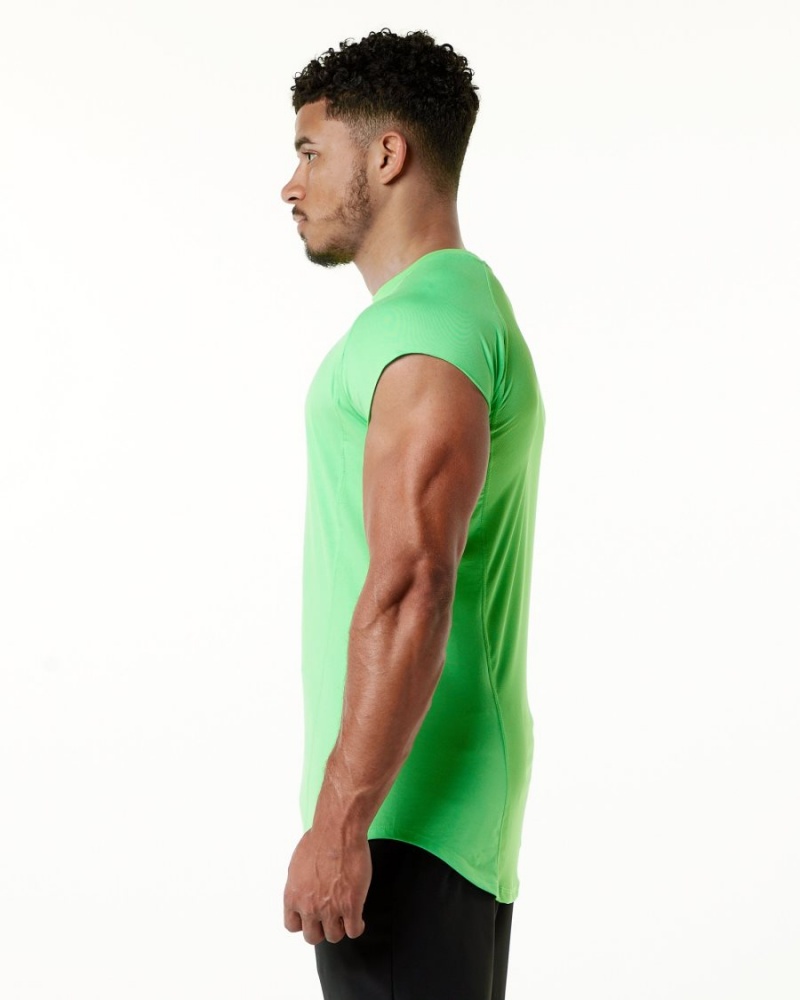 Men's Alphalete Velocity Sleeveless Tee Stringers Atari Green | 9267-JOZWL