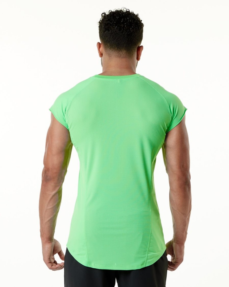 Men's Alphalete Velocity Sleeveless Tee Stringers Atari Green | 9267-JOZWL