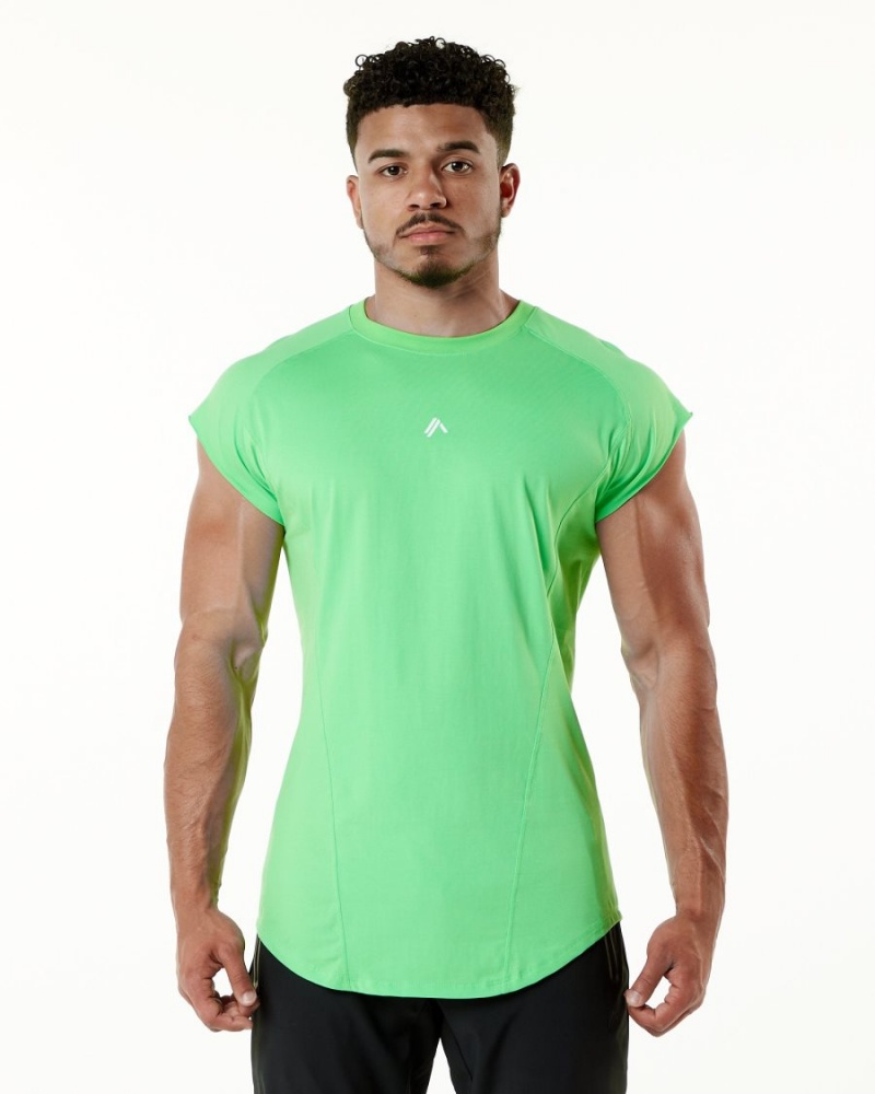 Men\'s Alphalete Velocity Sleeveless Tee Stringers Atari Green | 9267-JOZWL