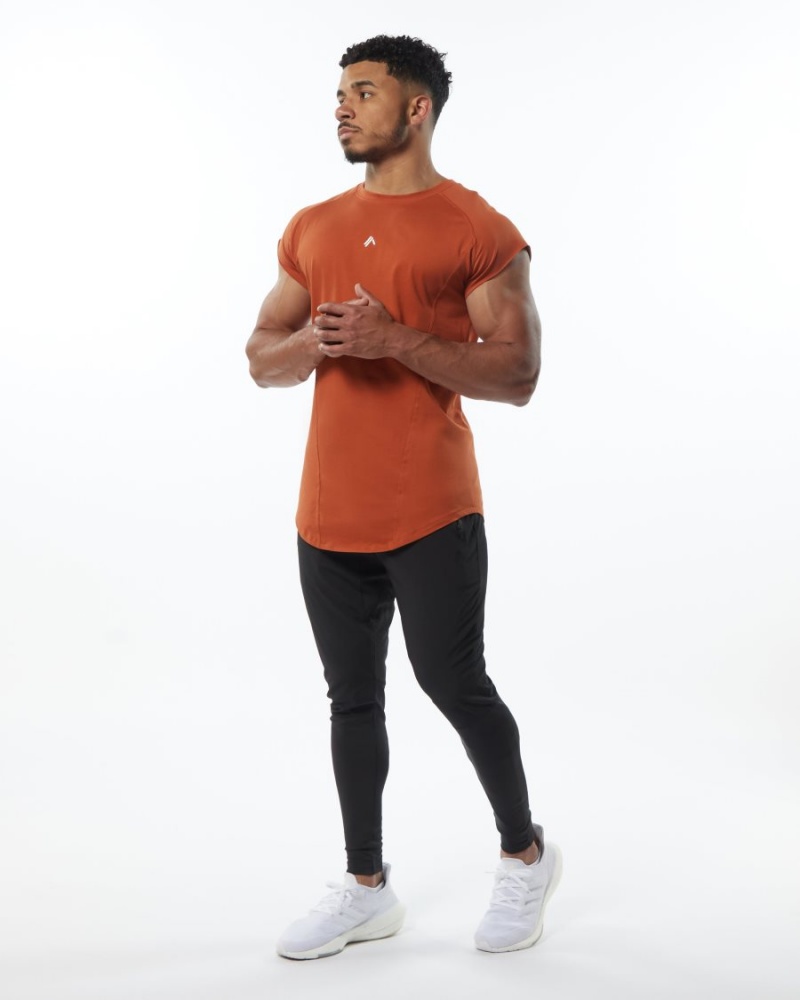 Men's Alphalete Velocity Sleeveless Tee Stringers Sour Tangerine | 5130-HAFYZ