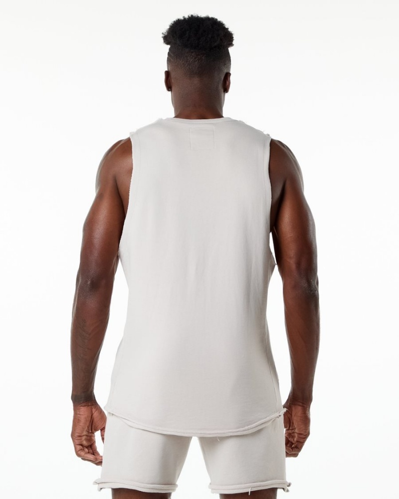 Men's Alphalete Very Terry Cutoff Stringers Moonstone | 9482-CXZWO