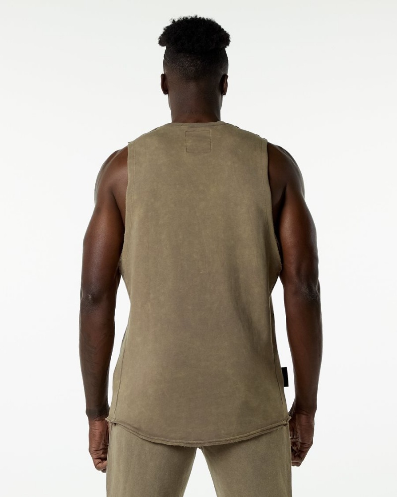 Men's Alphalete Very Terry Cutoff Stringers Smokey Quartz | 6451-SFPNW