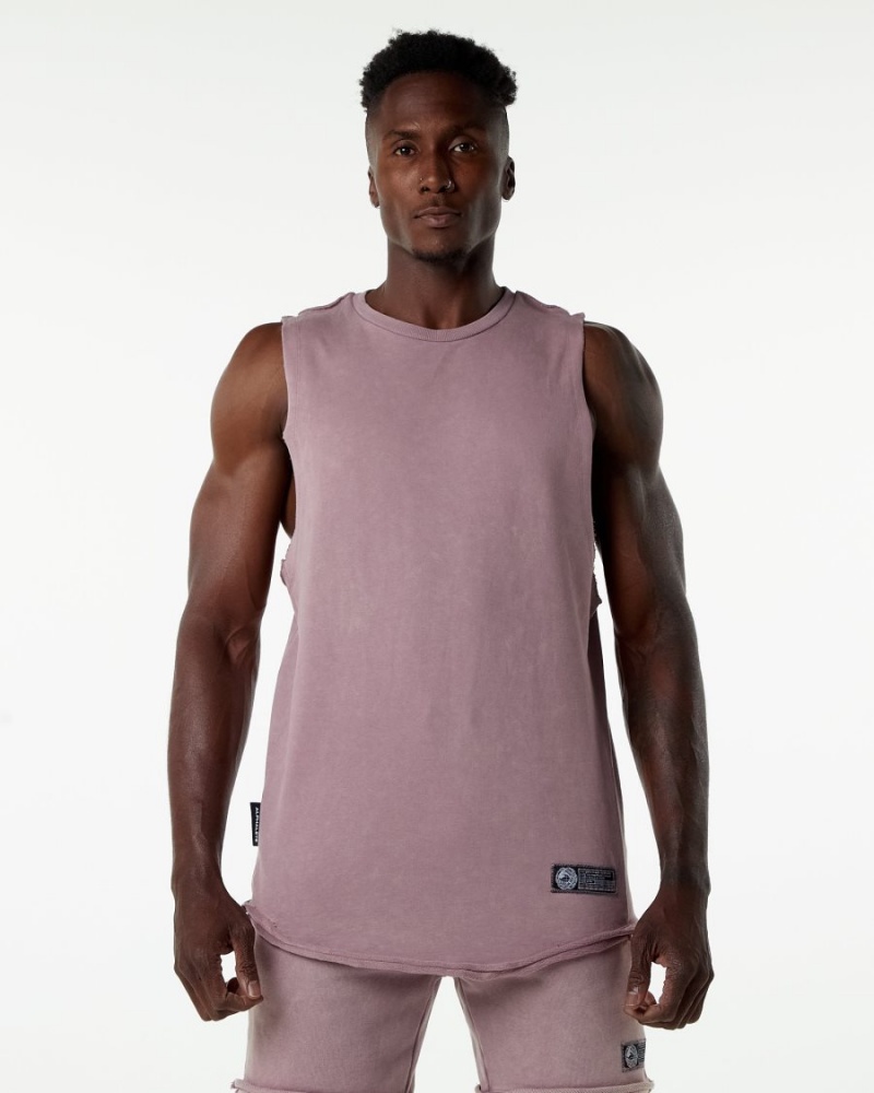 Men\'s Alphalete Very Terry Cutoff Stringers Rose Quartz | 6291-KYCUM