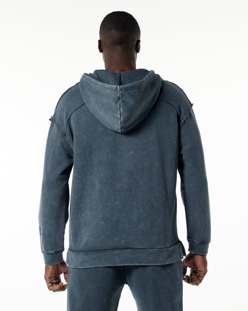 Men's Alphalete Very Terry Hoodie Hoodie Blue Topaz | 6937-QGJOK