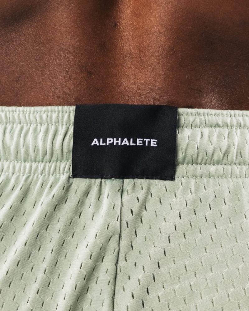 Men's Alphalete Wolf Head Mesh Short 6" Shorts Sage | 2598-WZSFC