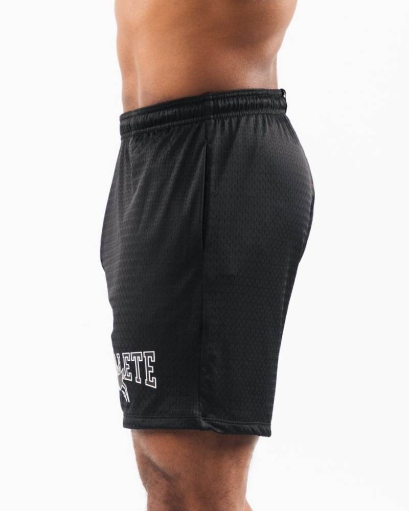 Men's Alphalete Wolf Head Mesh Short 6" Shorts Black / Sea Shell | 4087-INLFV