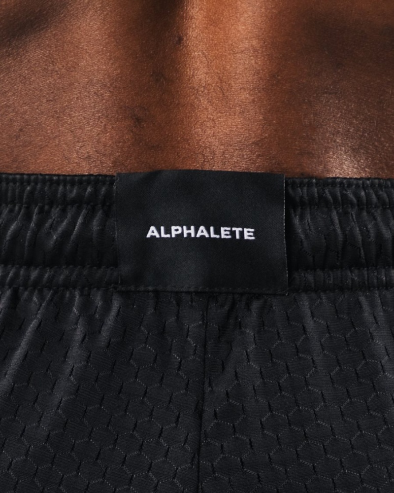 Men's Alphalete Wolf Head Mesh Short 6" Shorts Black / Sea Shell | 4087-INLFV