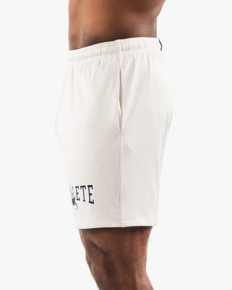 Men's Alphalete Wolf Head Mesh Short 6" Shorts Sea Shell | 3918-BECQP