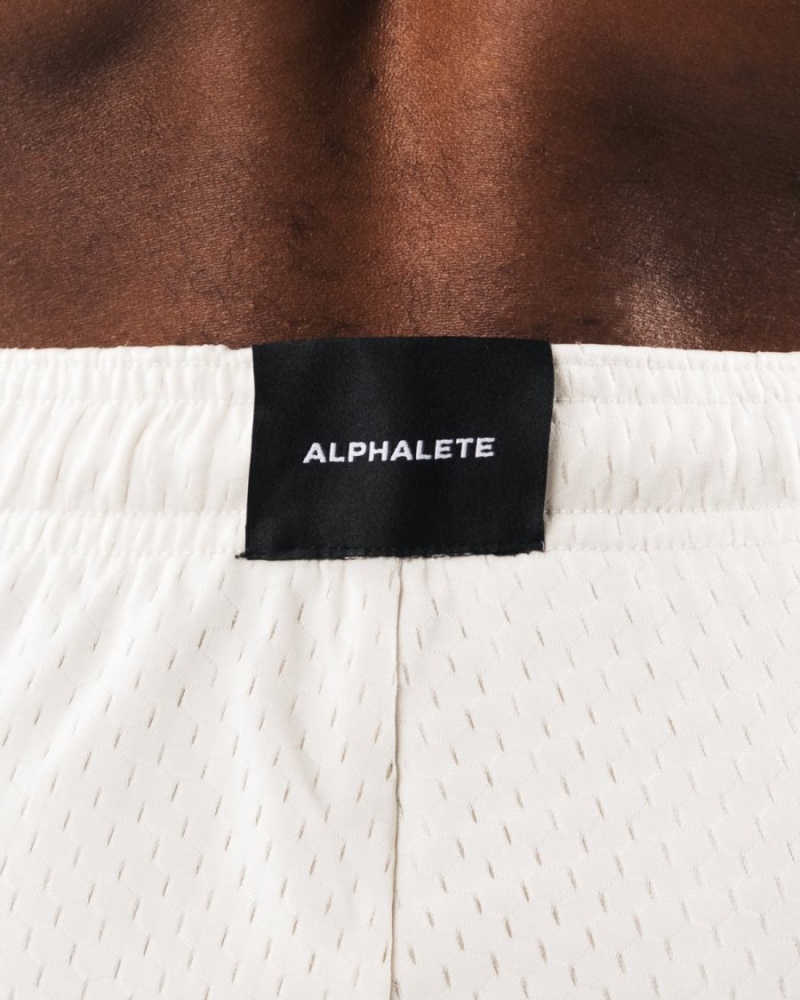 Men's Alphalete Wolf Head Mesh Short 6" Shorts Sea Shell | 3918-BECQP