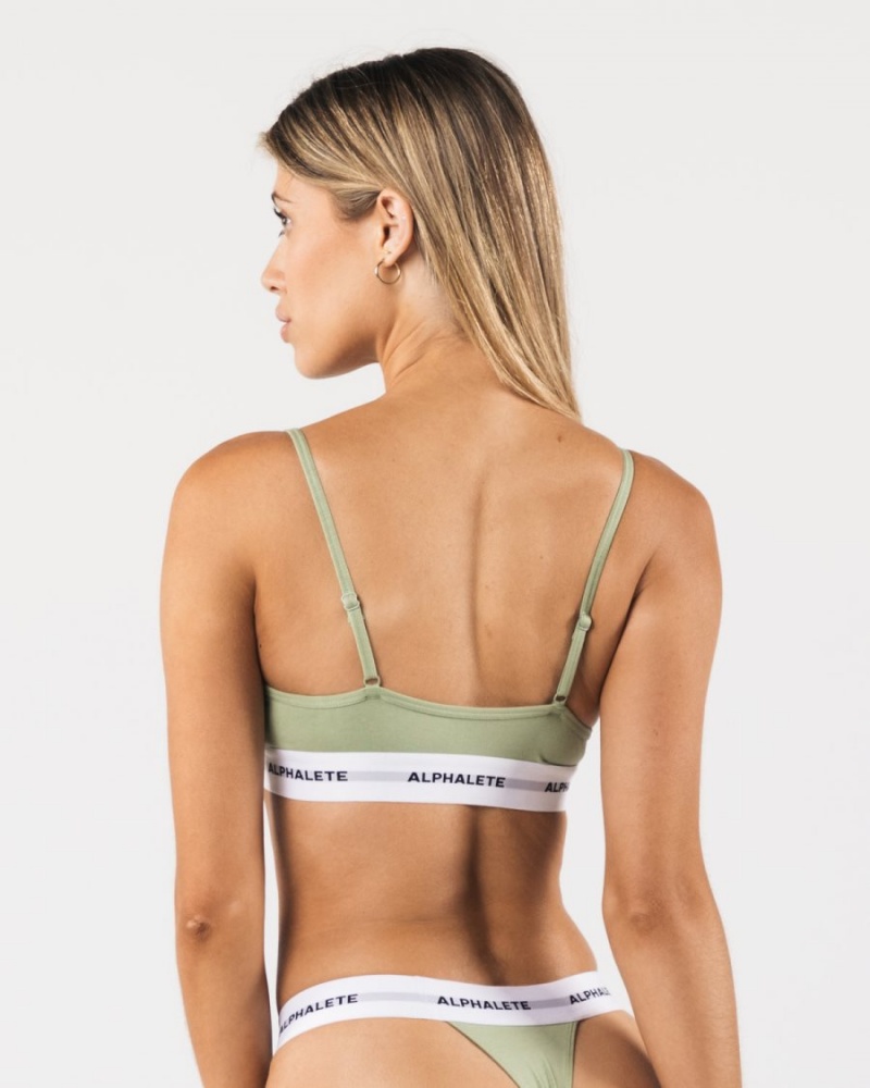 Women's Alphalete Acute Bralette Sports Bra Sage | 0897-DZANU