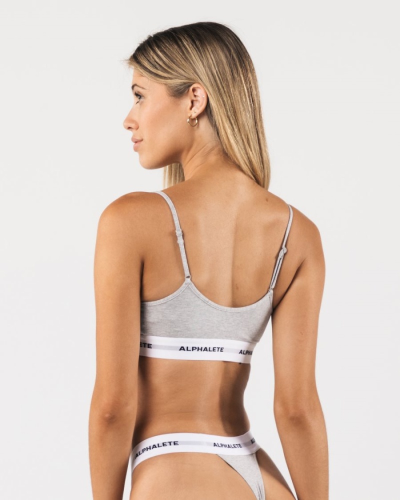 Women's Alphalete Acute Cami Bralette Sports Bra Heather Grey | 7381-UTJPW