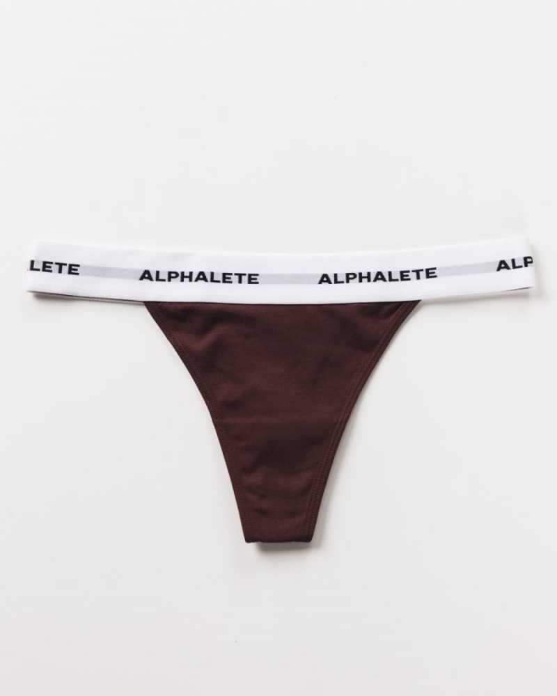 Women's Alphalete Acute Thong Underwear Sangria | 0176-WQSPC