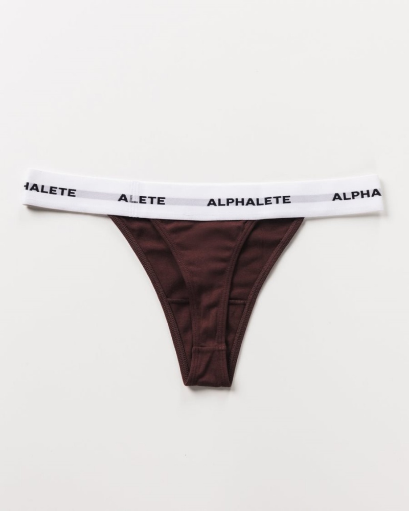 Women's Alphalete Acute Thong Underwear Sangria | 0176-WQSPC