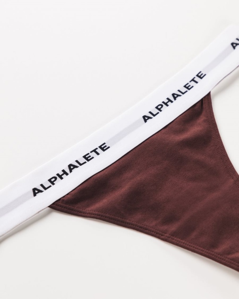 Women's Alphalete Acute Thong Underwear Sangria | 0176-WQSPC