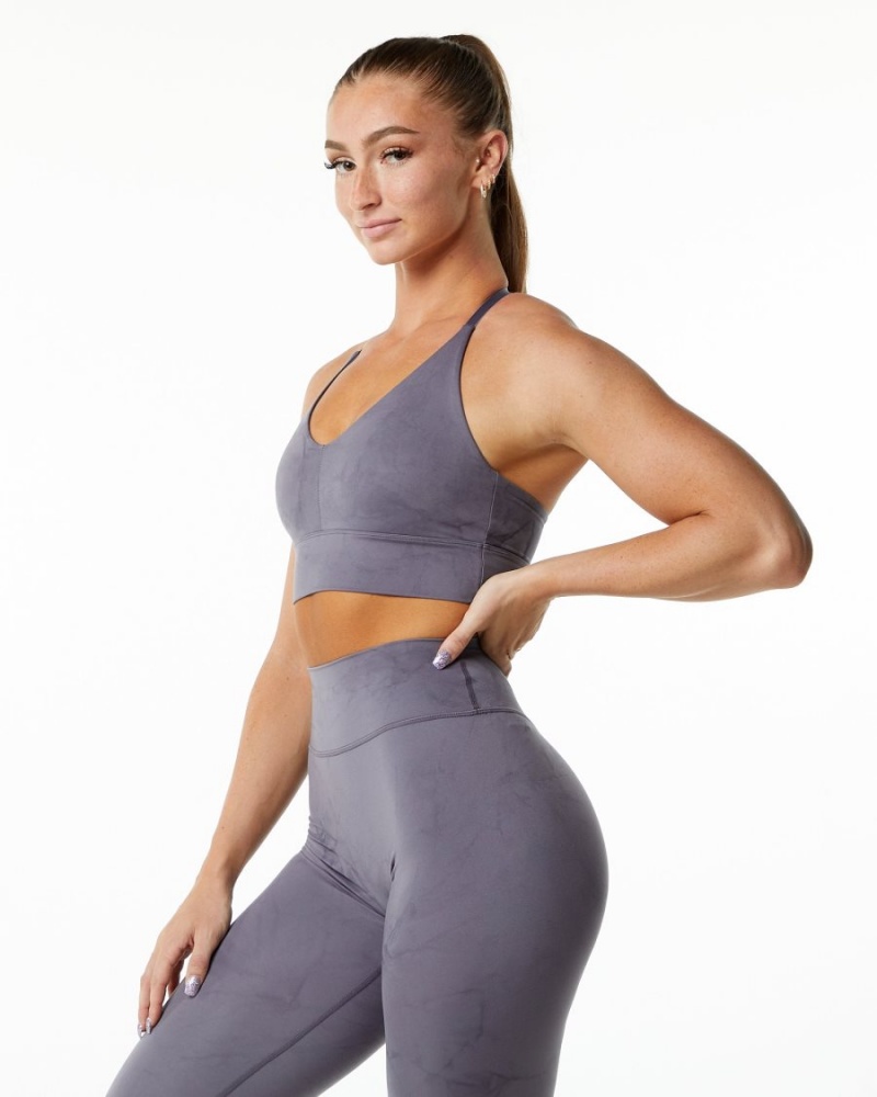 Women's Alphalete Alphalux Wonder Bra Sports Bra Misty Lilac | 3275-LHJCB