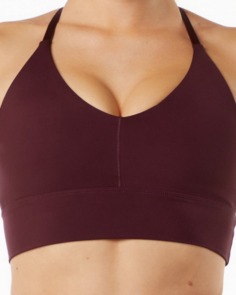 Women's Alphalete Alphalux Wonder Bra Sports Bra Black Cherry | 4156-JOVUY