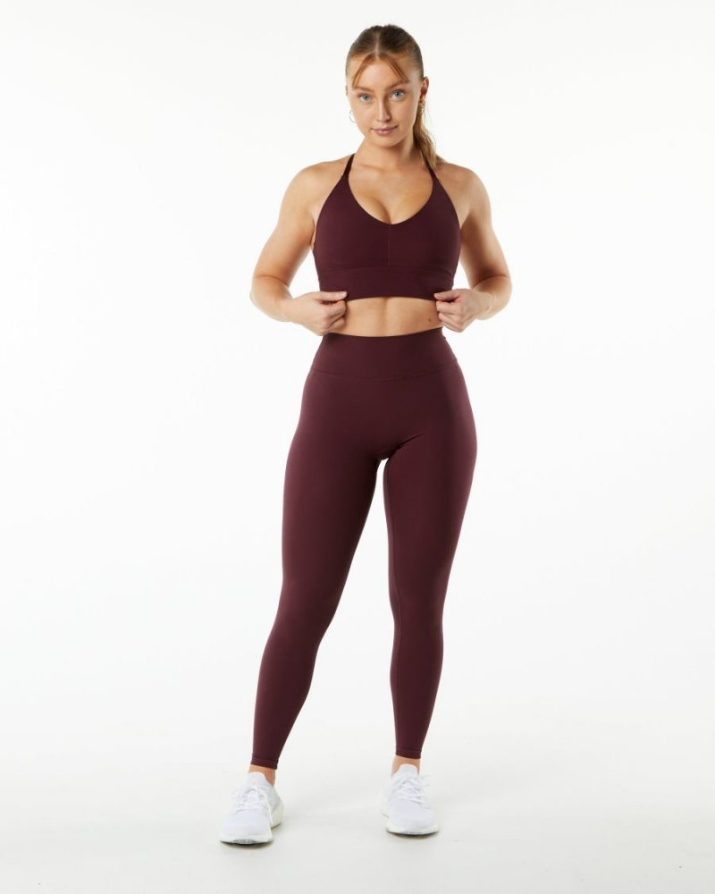 Women's Alphalete Alphalux Wonder Legging 27" Leggings Black Cherry | 5087-BGDAU