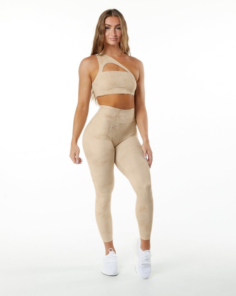 Women's Alphalete Alphalux Wonder Legging 27" Leggings Hazelnut | 4573-ABNZR