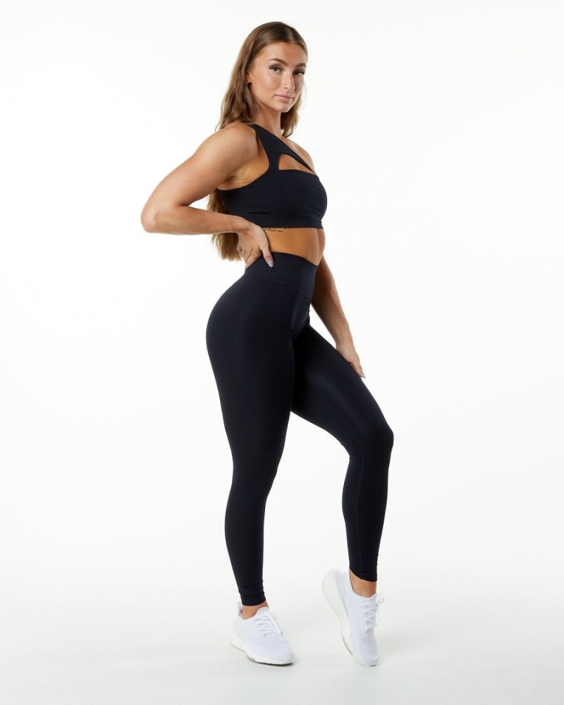 Women's Alphalete Alphalux Wonder Legging 30" Leggings Black | 9714-NYQFR