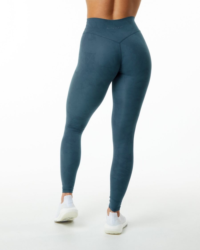 Women's Alphalete Alphalux Wonder Legging 30" Leggings Whale Blue | 9316-BNHLI