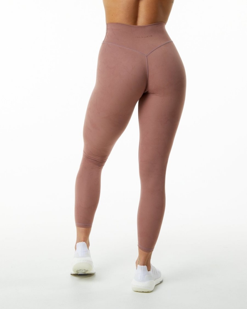 Women's Alphalete Alphalux Wonder Legging 27" Leggings Dusty Rose | 6187-PUOCG