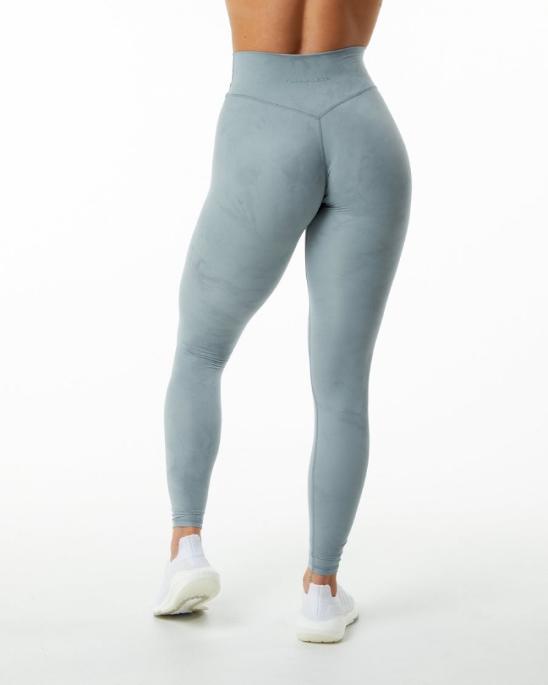 Women's Alphalete Alphalux Wonder Legging 30" Leggings Washed Denim | 4193-HRTEF