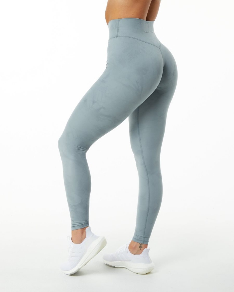 Women's Alphalete Alphalux Wonder Legging 30" Leggings Washed Denim | 4193-HRTEF