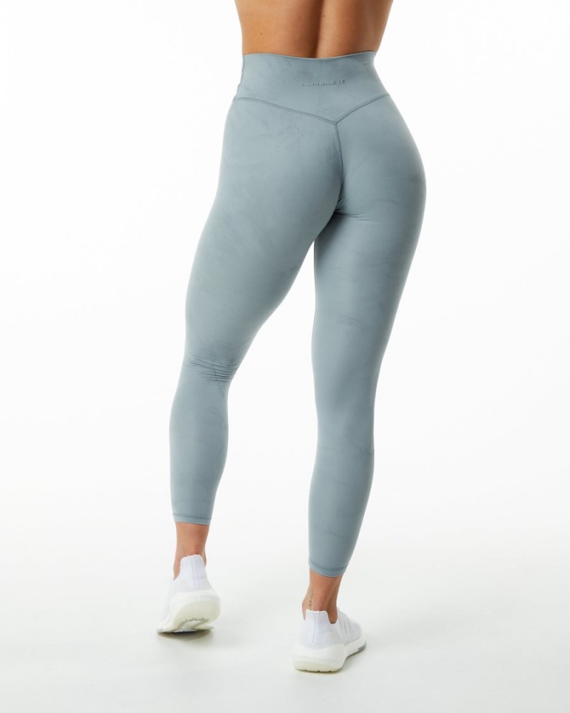 Women's Alphalete Alphalux Wonder Legging 27" Leggings Washed Denim | 8452-JLIYQ