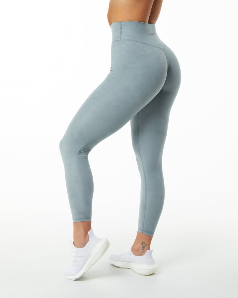 Women's Alphalete Alphalux Wonder Legging 27" Leggings Washed Denim | 8452-JLIYQ