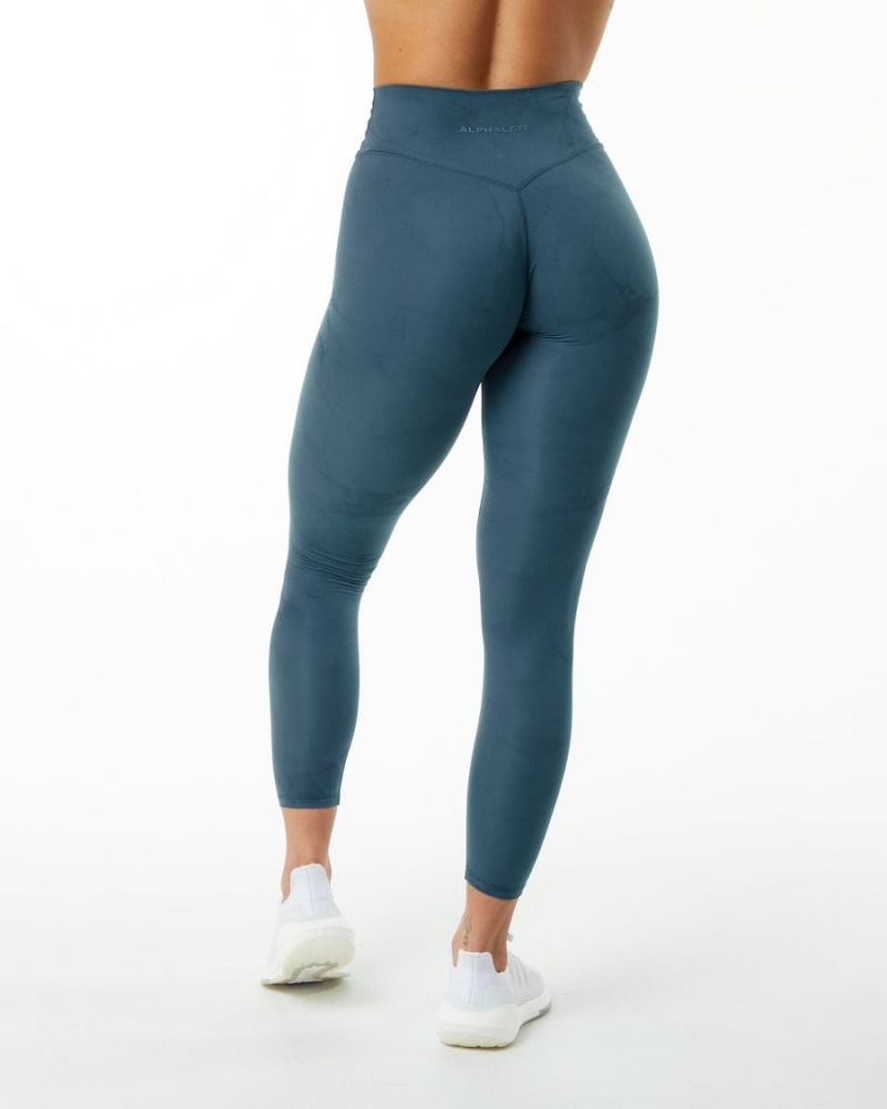 Women's Alphalete Alphalux Wonder Legging 27" Leggings Whale Blue | 4239-GKBDZ