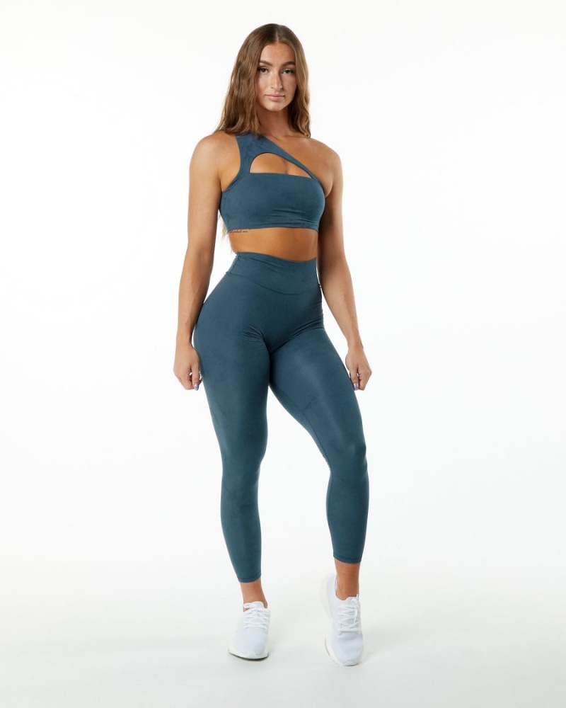 Women's Alphalete Alphalux Wonder Legging 27" Leggings Whale Blue | 4239-GKBDZ