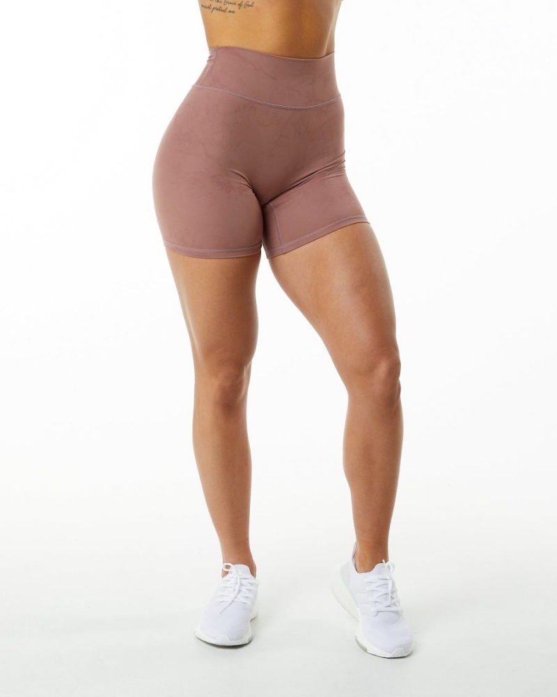 Women's Alphalete Alphalux Wonder Short 6" Shorts Dusty Rose | 0713-RXWBG