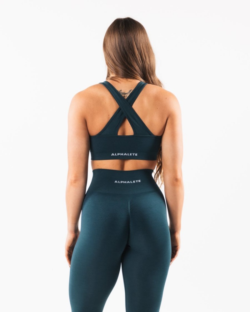 Women's Alphalete Amplify Bra Sports Bra Midnight | 2604-LJMCD