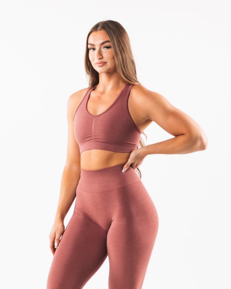 Women's Alphalete Amplify Bra Sports Bra Rose | 2319-BHCAX