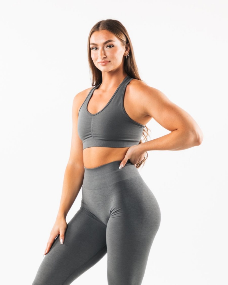 Women's Alphalete Amplify Bra Sports Bra Smoke | 7430-YRQLV